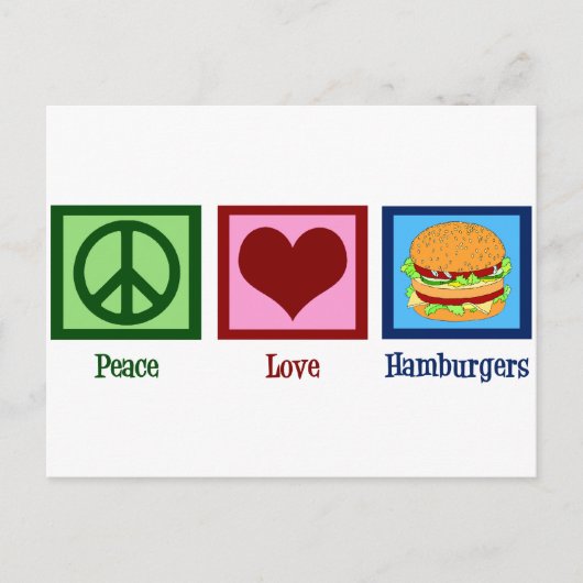 Peace Liebe Hamburgers Postkarte (Vorderseite)