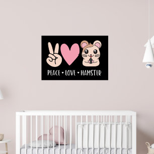 Peace Liebe Hamster Funny Niedlich Hamster Lover G Poster