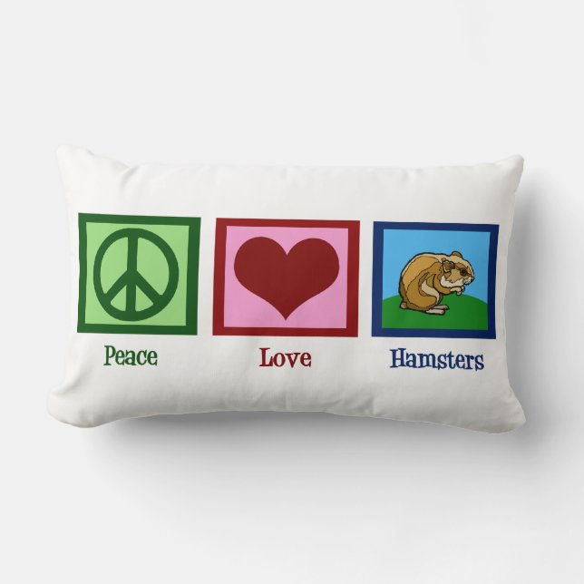 Peace Liebe Hamsters Lendenkissen (Vorderseite)