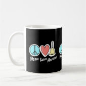Peace Liebe Handbells Design for Ringers T - Shirt Kaffeetasse (Links)