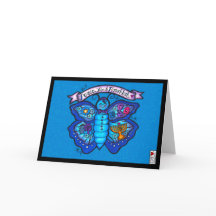 Peace Liebe & Hannukah Butterfly Card