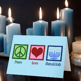Peace Liebe Hanukkah Feiertagskarte