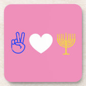 Peace Liebe & Hanukkah Hard Plastic Untersetzer (Vorderseite)