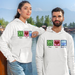 Peace Liebe Hanukkah Hoodie<br><div class="desc">Liebe Hanukkah unisex hoodie für einen jüdischen Mann oder eine jüdische Frau,  die Chanukah gerne feiern. Ein hübsches Friedenszeichen,  ein Herz und eine wunderschöne Menorah.</div>