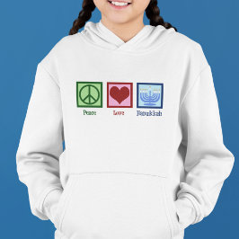 Peace Liebe Hanukkah Kids Hoodie