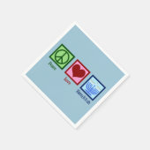 Peace Liebe Hanukkah Menorah Niedliches blaues Par Serviette (Ecke)