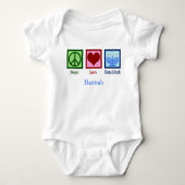 Peace Liebe Hanukkah Niedlich Personalisiert Baby Strampler (Vorderseite)