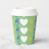 Peace Liebe & Hanukkah Paper Cup Pappbecher (Rückseite)