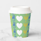 Peace Liebe & Hanukkah Paper Cup Pappbecher (Vorderseite)