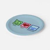 Peace Liebe Hanukkah Pappteller (Schrägansicht)