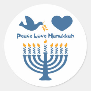 Peace Liebe Hanukkah Runder Aufkleber