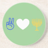Peace Liebe & Hanukkah Sandstone Untersetzer (Vorne)