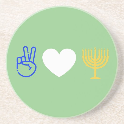Peace Liebe & Hanukkah Sandstone Untersetzer (Vorne)