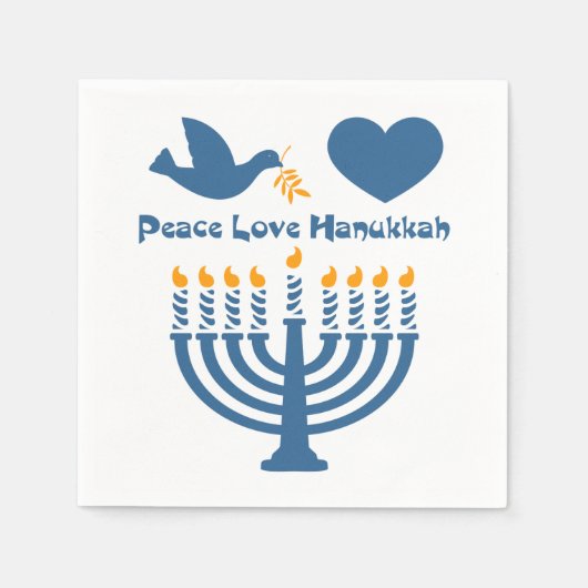 Peace Liebe Hanukkah Serviette (Vorderseite)
