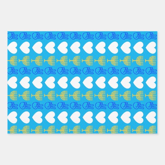 Peace Liebe & Hanukkah Wrapping Paper Flat Sheet Geschenkpapier Set (Vorderseite 3)
