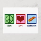 Peace Liebe Harmonica Postkarte (Vorderseite)