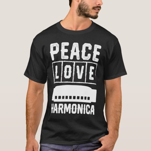 Peace Liebe Harmonica T-Shirt (Vorderseite)