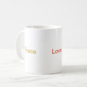 Peace Liebe Harmony Rot grün Kaffeetasse (Vorderseite Links)