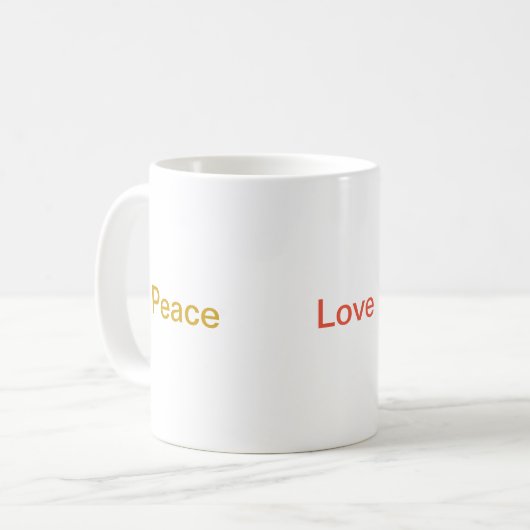 Peace Liebe Harmony Rot grün Kaffeetasse (Vorderseite Links)
