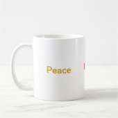 Peace Liebe Harmony Rot grün Kaffeetasse (Links)