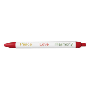 Peace Liebe Harmony Rot grün Kugelschreiber