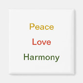 Peace Liebe Harmony Rot grün Magnet (Vorne)