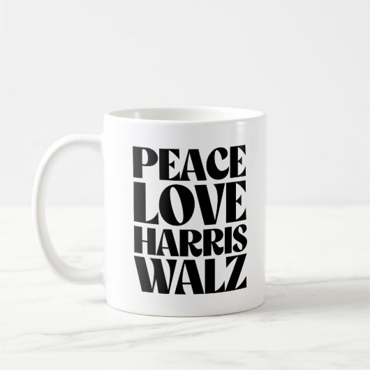 Peace Liebe Harris Walz Kaffeetasse (Links)