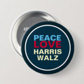 PEACE LIEBE HARRIS WALZ Mod Button (Vorne & Hinten)