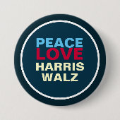 PEACE LIEBE HARRIS WALZ Mod Button (Vorderseite)