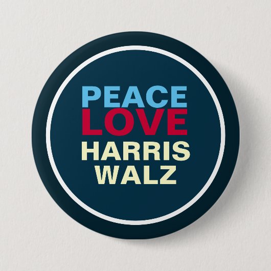 PEACE LIEBE HARRIS WALZ Mod Button (Vorderseite)