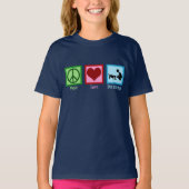 Peace Liebe Haustier Sitzender Hundewanderdienst T-Shirt (Vorderseite)