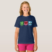 Peace Liebe Haustier Sitzender Hundewanderdienst T-Shirt (Vorne ganz)