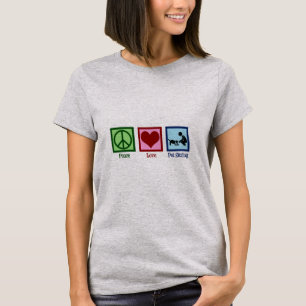 Peace Liebe Haustier Sitzender Hundewanderdienst T-Shirt