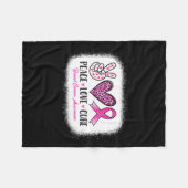 Peace Liebe Heilen Leoparden Brustkrebs Bewusstsei Fleecedecke (Vorderseite (Horizontal))