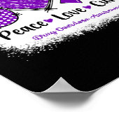 Peace Liebe heilen Medikamentenüberdosierung Lila  Poster (Ecke)