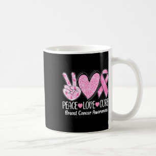 Peace Liebe heilen rosa Ribbon Brustkrebs-Auszeich Kaffeetasse