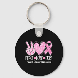 Peace Liebe heilen rosa Ribbon Brustkrebs-Auszeich Schlüsselanhänger
