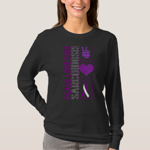 Peace Liebe heilen Sarcoidose Awareness Ribbon War T-Shirt