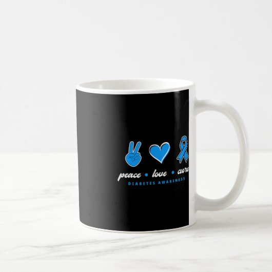 Peace Liebe heilen T1D Krieger Typ 1 Diabetes Krie Kaffeetasse (Rechts)