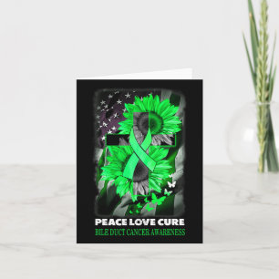 Peace Liebe heilt Bile Duct Cancer Awareness Sunfl Karte