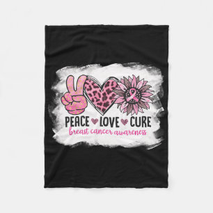 Peace Liebe heilt Brustkrebs-Bewusstsein Pink Ribb Fleecedecke