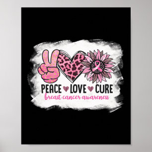 Peace Liebe heilt Brustkrebs-Bewusstsein Pink Ribb Poster