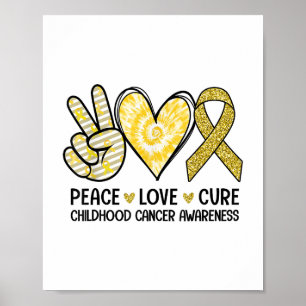 Peace Liebe heilt Gelbbandkrebs im Kindesalter Poster
