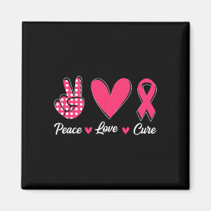 Peace Liebe heilt Herz rosa Ribbon Brustkrebs Aw Magnet