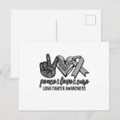 Peace Liebe heilt Lungenkrebs-Bewusstsein Einladungspostkarte (Vorne/Hinten)