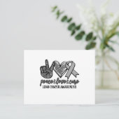 Peace Liebe heilt Lungenkrebs-Bewusstsein Einladungspostkarte (Stehend Vorderseite)