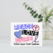 Peace Liebe heilt SIDS Plötzlicher Säugling Postkarte (Stehend Vorderseite)
