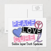 Peace Liebe heilt SIDS Plötzlicher Säugling Postkarte (Vorne/Hinten)