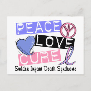 Peace Liebe heilt SIDS Plötzlicher Säugling Postkarte