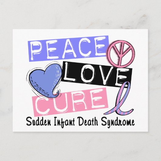 Peace Liebe heilt SIDS Plötzlicher Säugling Postkarte (Vorderseite)